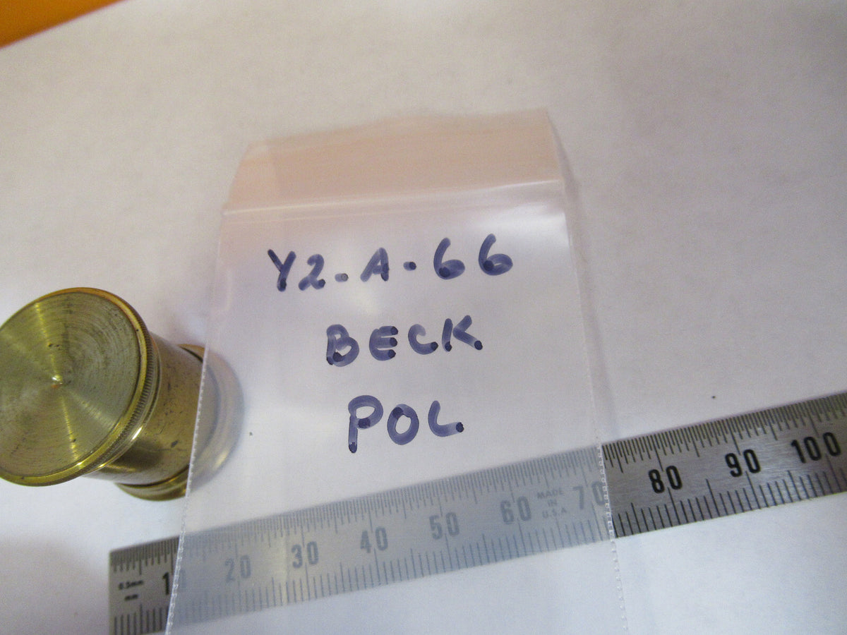 ANTIQUE BRASS POLARIZER EYEPIECE BECK LONDON MICROSCOPE PART AS PICTURED Y2-A-66