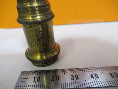 ANTIQUE BRASS ERNST LEITZ OBJECTIVE "7" MICROSCOPE PART AS PICTURED Y3-A-48
