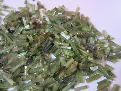Lot 40 grams 200 carats Tourmaline Green Crystals BIN#2B i