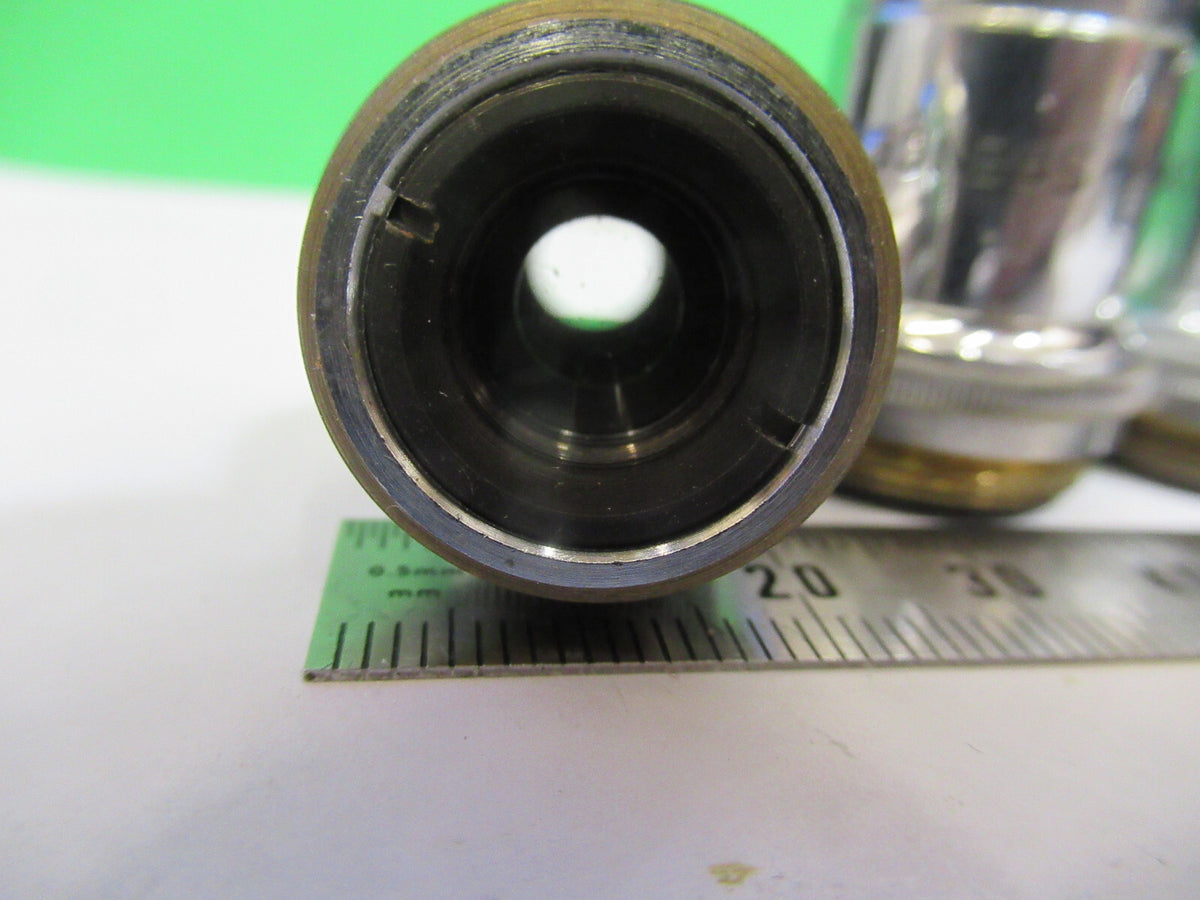 Lot Spencer Lens Co. Objective 10X 44X 95X Microscope Part Optics American Optical Co
