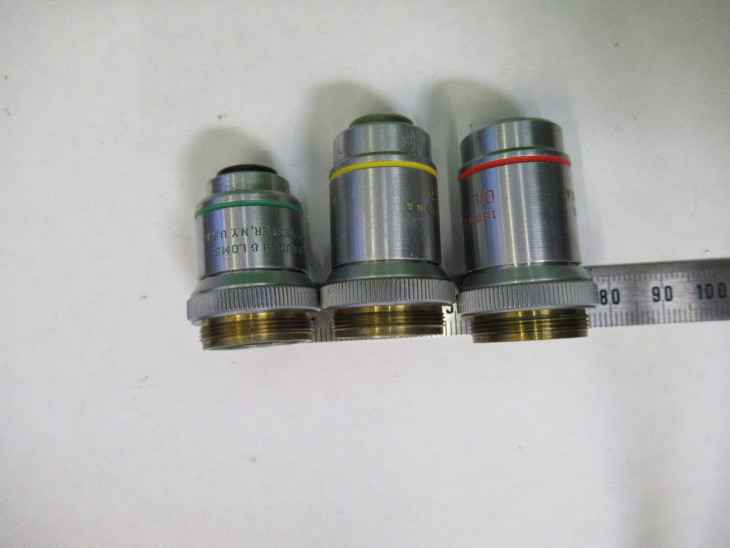 LOT 3ea OBJECTIVE BAUSCH LOMB INDUSTRIAL MICROSCOPE PART AS PICTURED X6-A-64