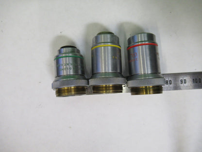 LOT 3ea OBJECTIVE BAUSCH LOMB INDUSTRIAL MICROSCOPE PART AS PICTURED X6-A-64