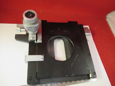 LEITZ GERMANY MICROSCOPE PART SPECIMEN STAGE TABLE MICROMETER AS PICTURED 8-A-11