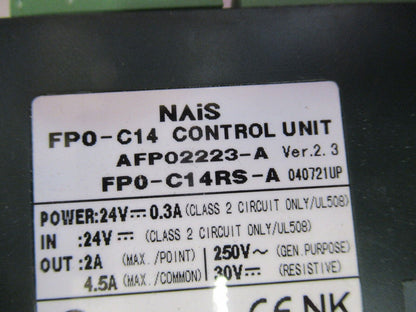NAIS FPO-C14 CONTROL UNIT 24V  AS PICTURED Q5-B-48