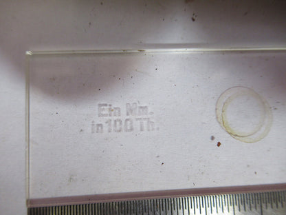 ANTIQUE CARL ZEISS CALIBRATION MICROMETER MICROSCOPE PART AS PICTURED F8-A-53
