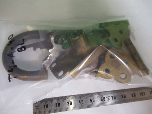 ANTIQUE BAUSCH LOMB LOCK + HINGES HANDLE MICROSCOPE PART AS PICTURED T4-A-40