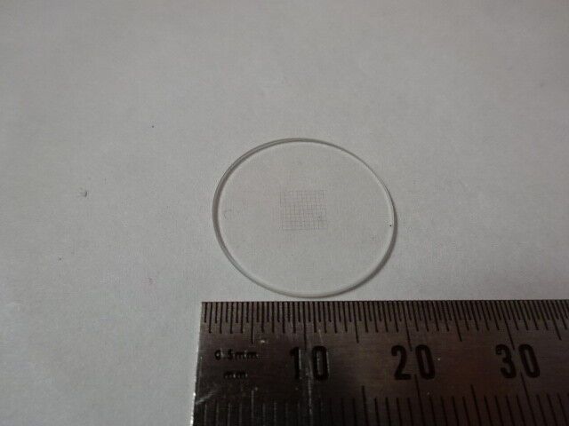 RETICLE GRID COUNT GLASS OPTICAL MICROSCOPE PART OPTICS AS IS &U7-A17
