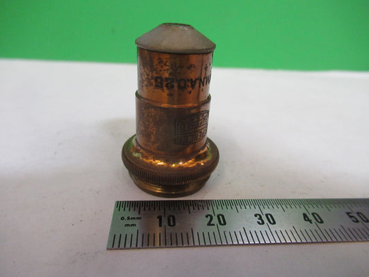 Antique Brass Spencer Lens Co. Objective Lens Optics Microscope Part