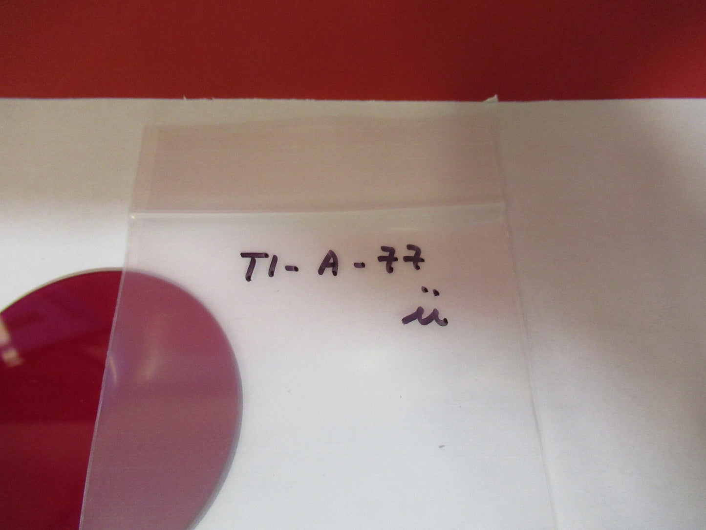 OPTICAL GLASS RED FILTER MIL SPEC LASER OPTICS  AS PICTURED T1-A-77