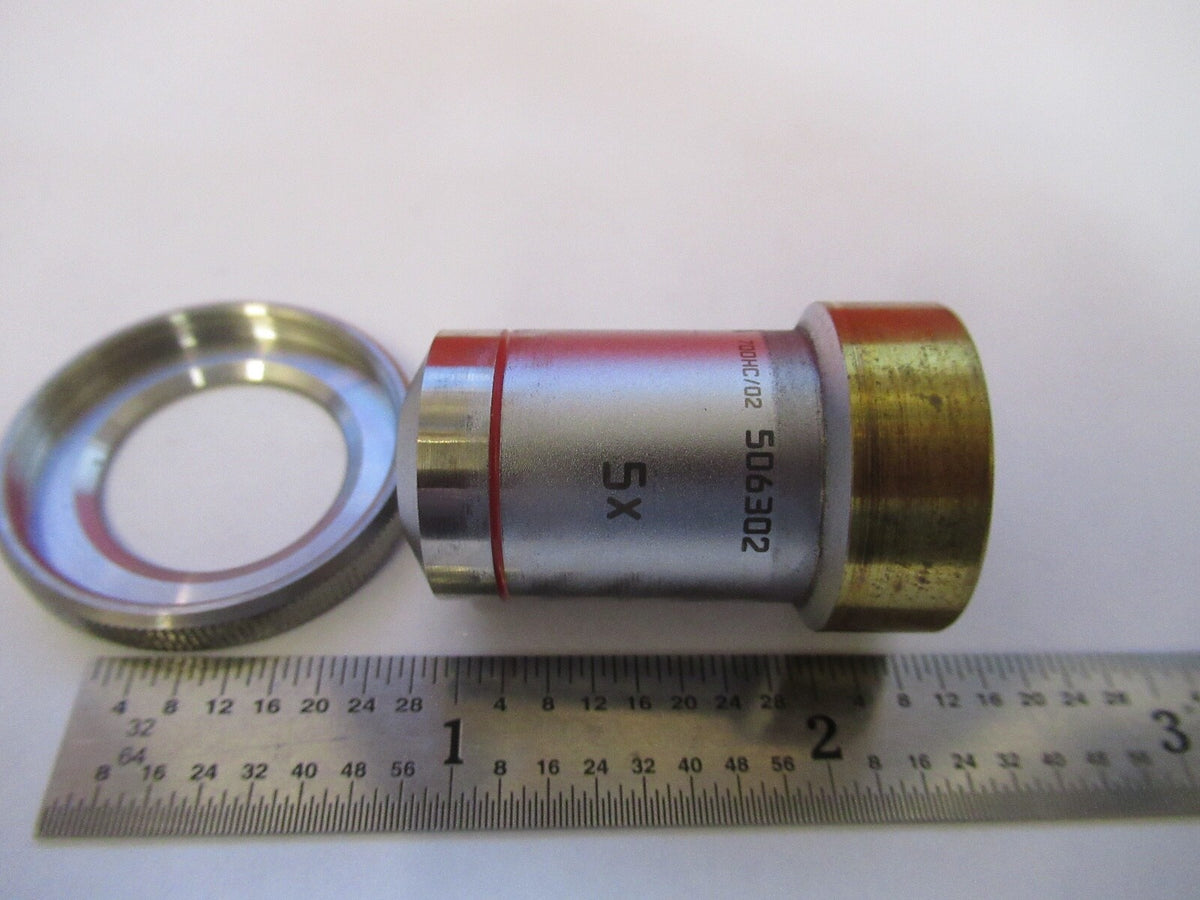 LEICA GERMANY 506302 5X INFINITY OBJECTIVE MICROSCOPE PART AS PICTURED &H6-A-27