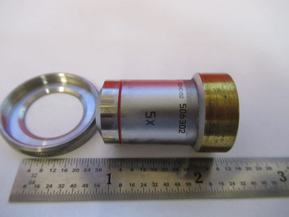 LEICA GERMANY 506302 5X INFINITY OBJECTIVE MICROSCOPE PART AS PICTURED &H6-A-27