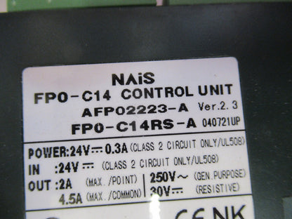 NAIS FPO-C14 CONTROL UNIT 24V  AS PICTURED Q5-B-48