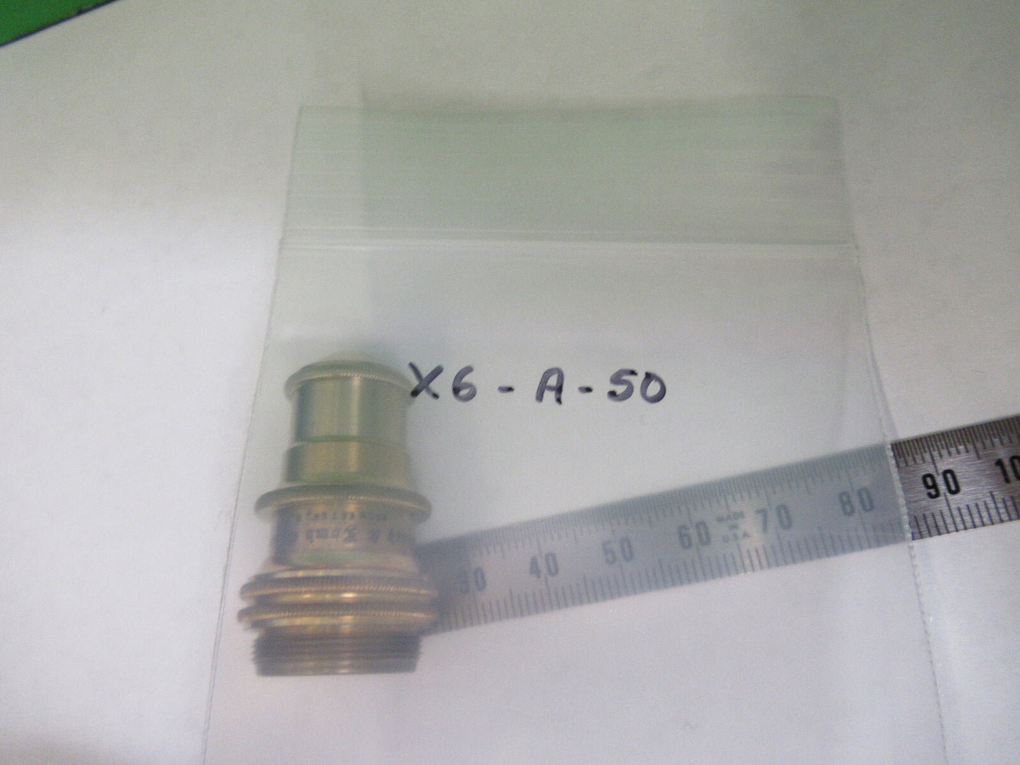 ANTIQUE BRASS 4mm OBJECTIVE BAUSCH LOMB MICROSCOPE PART AS PICTURED X6-A-50