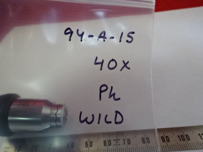 Wild Swiss 40X Ph Dark Phase Objective Microscope Part Optics