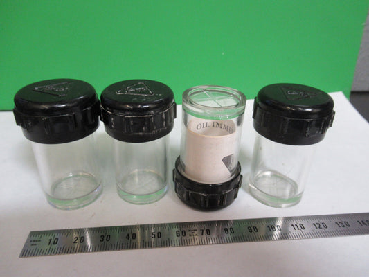 Bausch & Lomb Lot Plastic Objective Cans Microscope Part