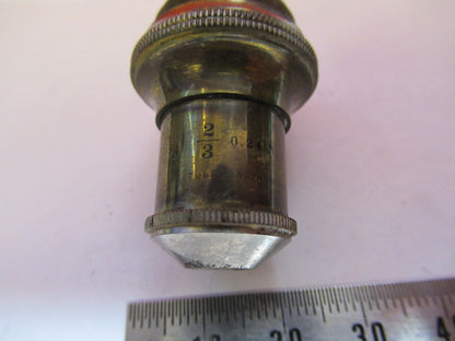 ANTIQUE BRASS BAUSCH LOMB 2/3 OBJECTIVE LENS MICROSCOPE PART AS PICTURED T5-A-31