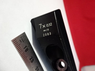 AUS JENA 7X OBJECTIVE LIGHT SPLIT MICROSCOPE PART OPTICS AS PICTURED &99-44