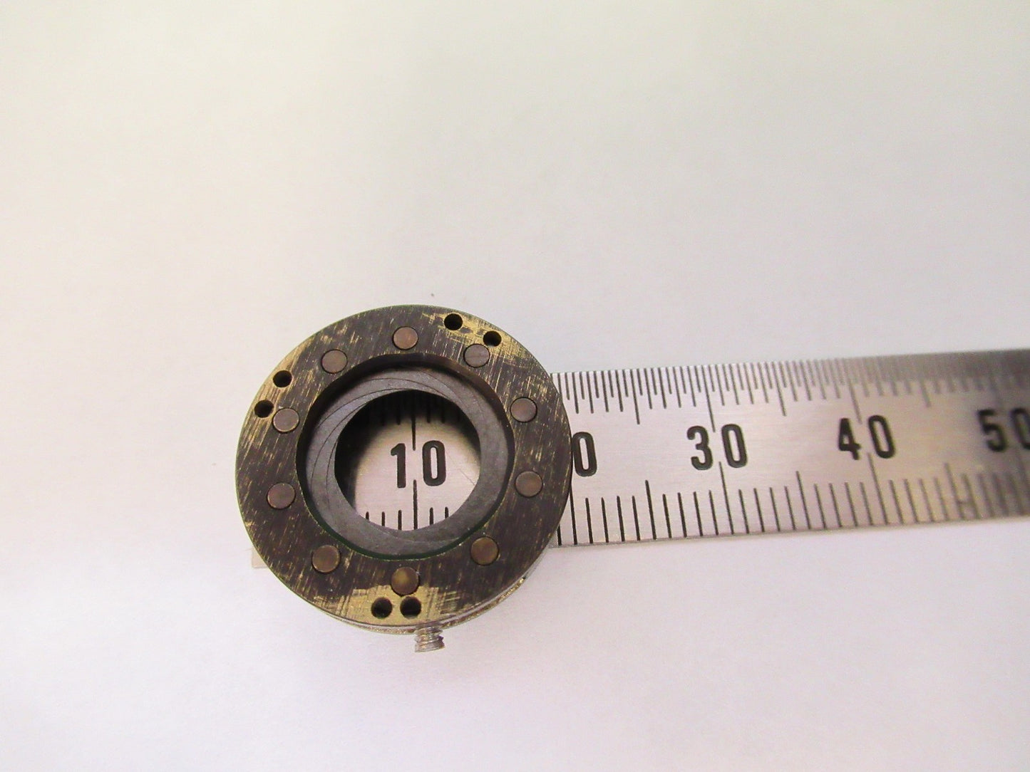 OPTICAL  IRIS DIAPHRAGM in Brass OPTICS MICROSCOPE PART AS PICTURED U8-A-68