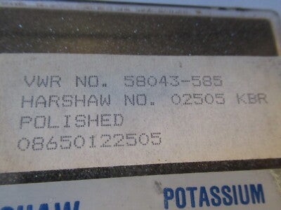 HARSHAW IR INFRARED KBr OPTICAL POTASSIUM BROMIDE OPTICS AS PICTURED &9-FT-47
