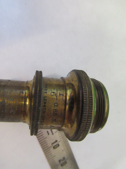 ANTIQUE BAUSCH LOMB BRASS OBJECTIVE 1/6 MICROSCOPE PART AS PICTURED S7-A-33
