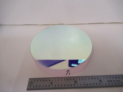 OPTICAL FLAT COATED 3" DIAMETER FUSED SILICA LASER OPTICS AS PICTURED &16-A-07