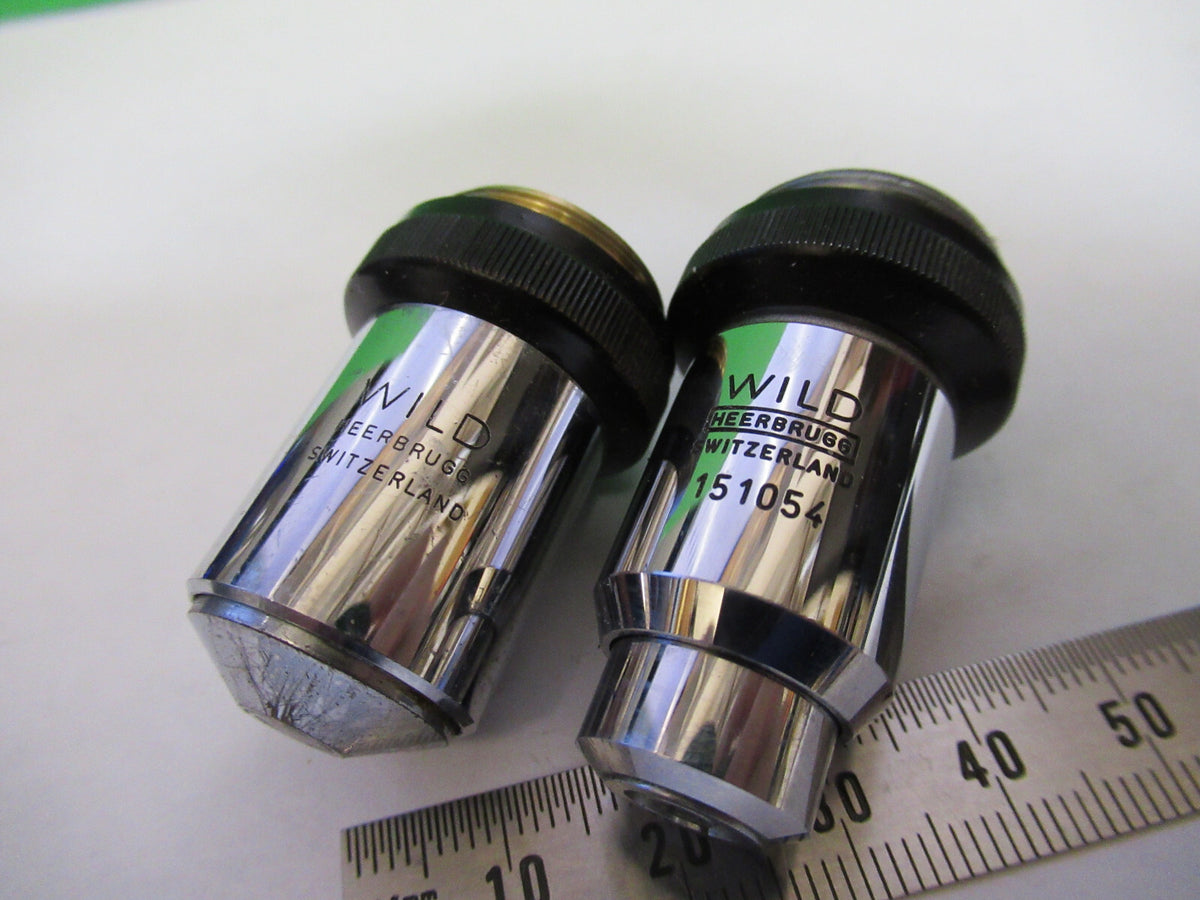 LOT 2 EA WILD M20 M11 OBJECTIVE 10X 40X MICROSCOPE PART AS PICTURED X6-A-113