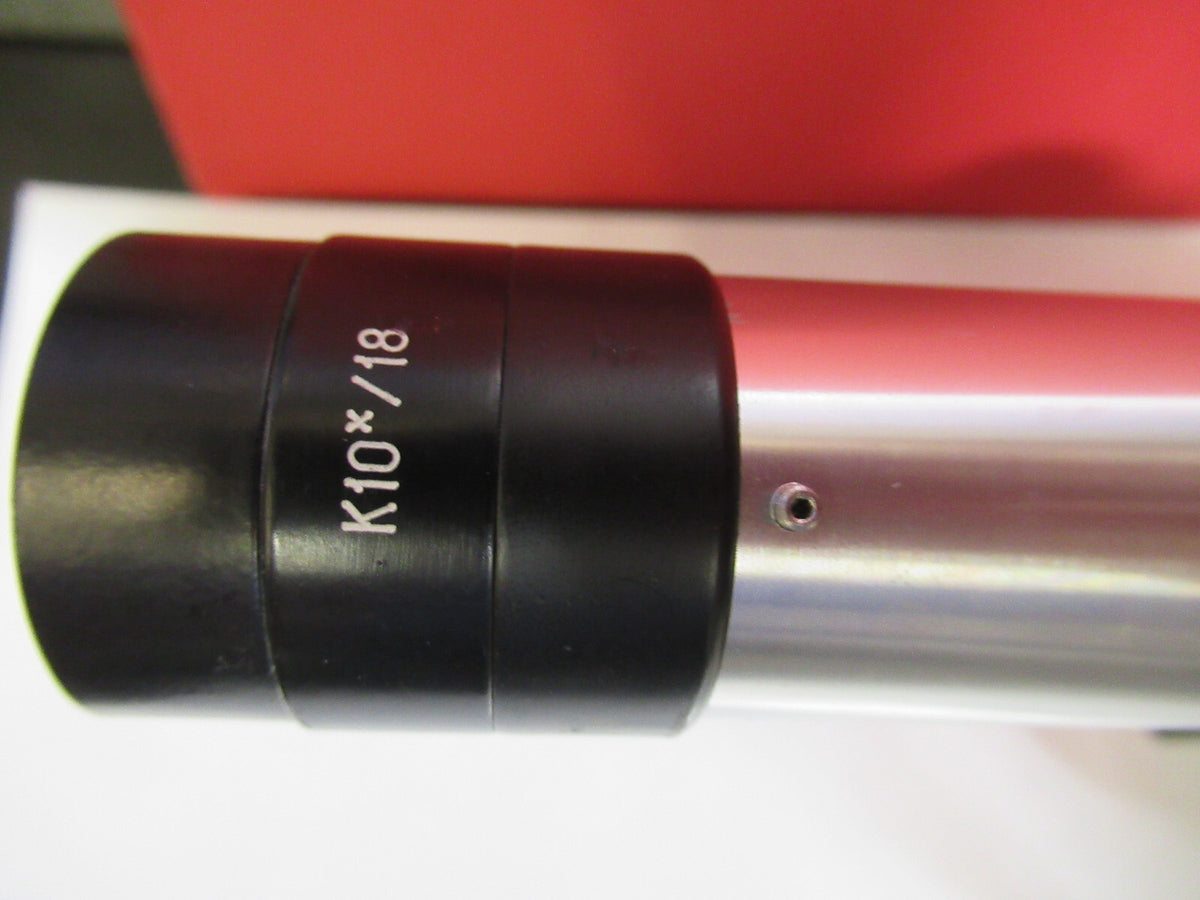LEICA MICROSCOPE PART STAGE + OBJECTIVE AND EYEPIECE  AS PICTURED 6V-FT-80
