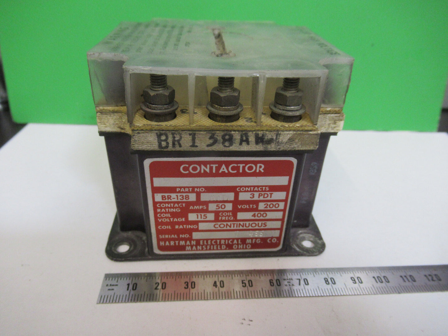 Hartman Electric Relay BR138ART Contactor Aircraft Part
