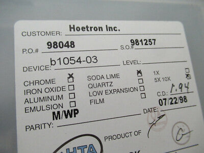 Collectable Photomask Hoetron Electronic Components Rare