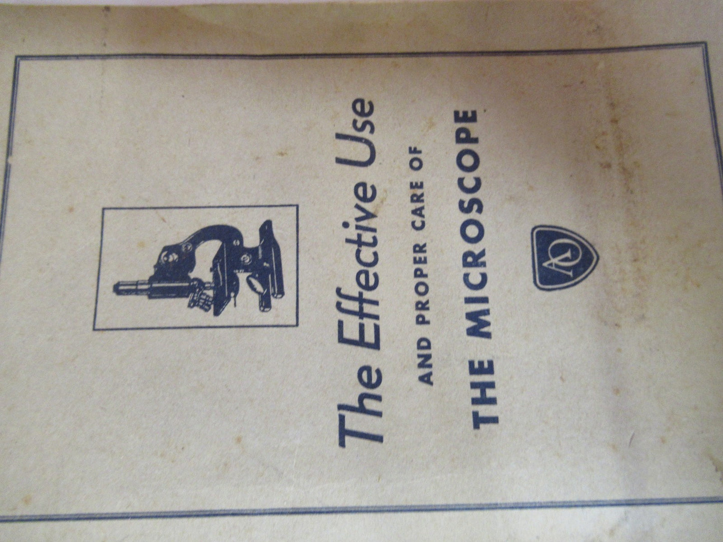 ANTIQUE AMERICAN OPTICS BOOKLET INSTRUCTIONS 1941 MICROSCOPE PART AS PIC V7-A-16