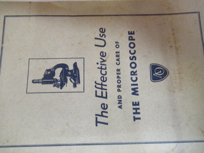 ANTIQUE AMERICAN OPTICS BOOKLET INSTRUCTIONS 1941 MICROSCOPE PART AS PIC V7-A-16