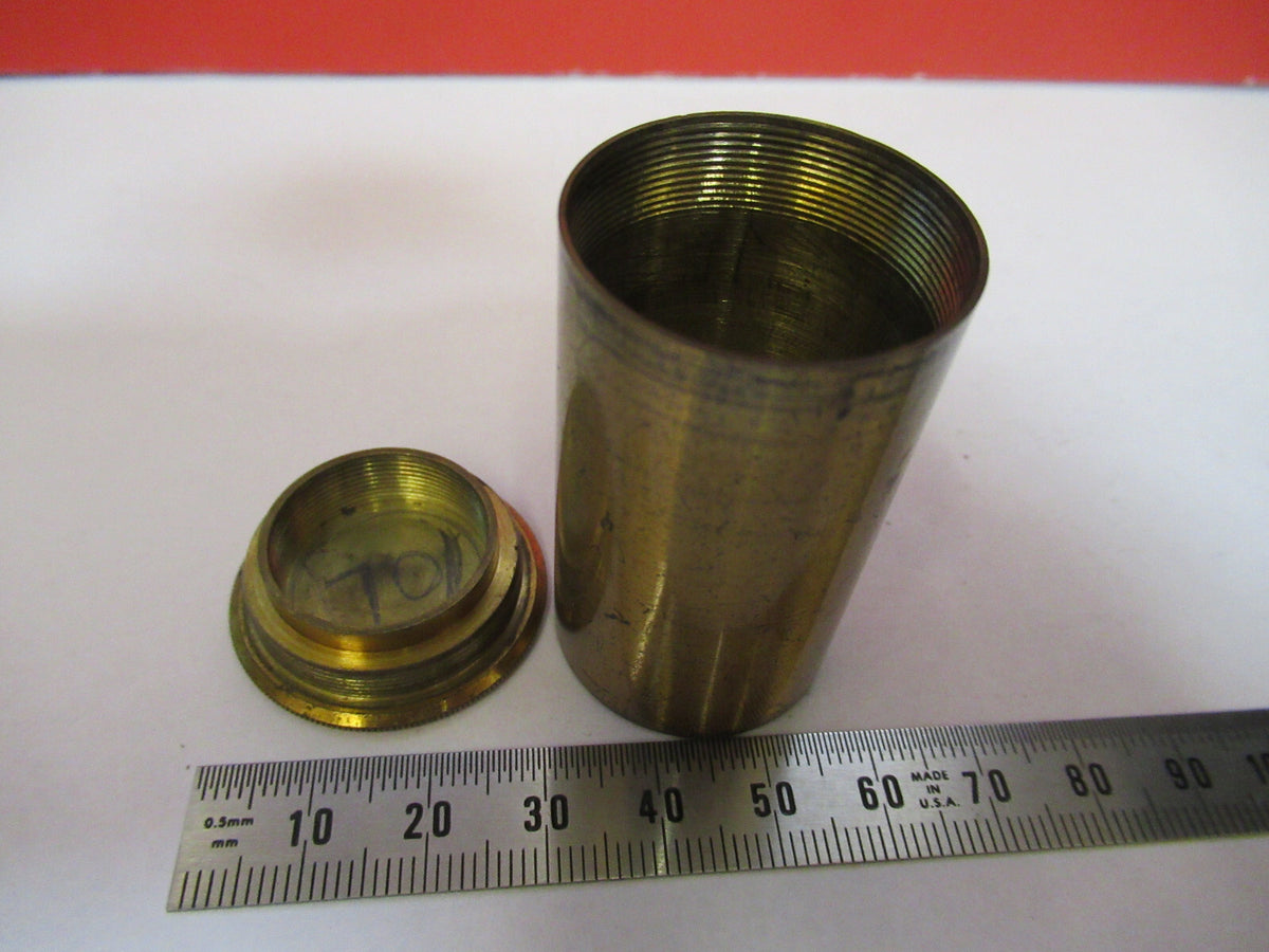 ANTIQUE BRASS EMPTY OBJECTIVE CAN CROUCH MICROSCOPE PART AS PICTURED F8-A-05