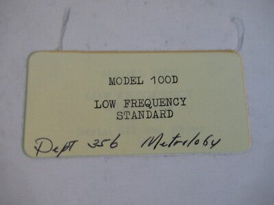 COLLECTABLE RARE HP HEWLETT PACKARD 100D FREQUENCY STANDARD MANUAL 1956 &BIBLI