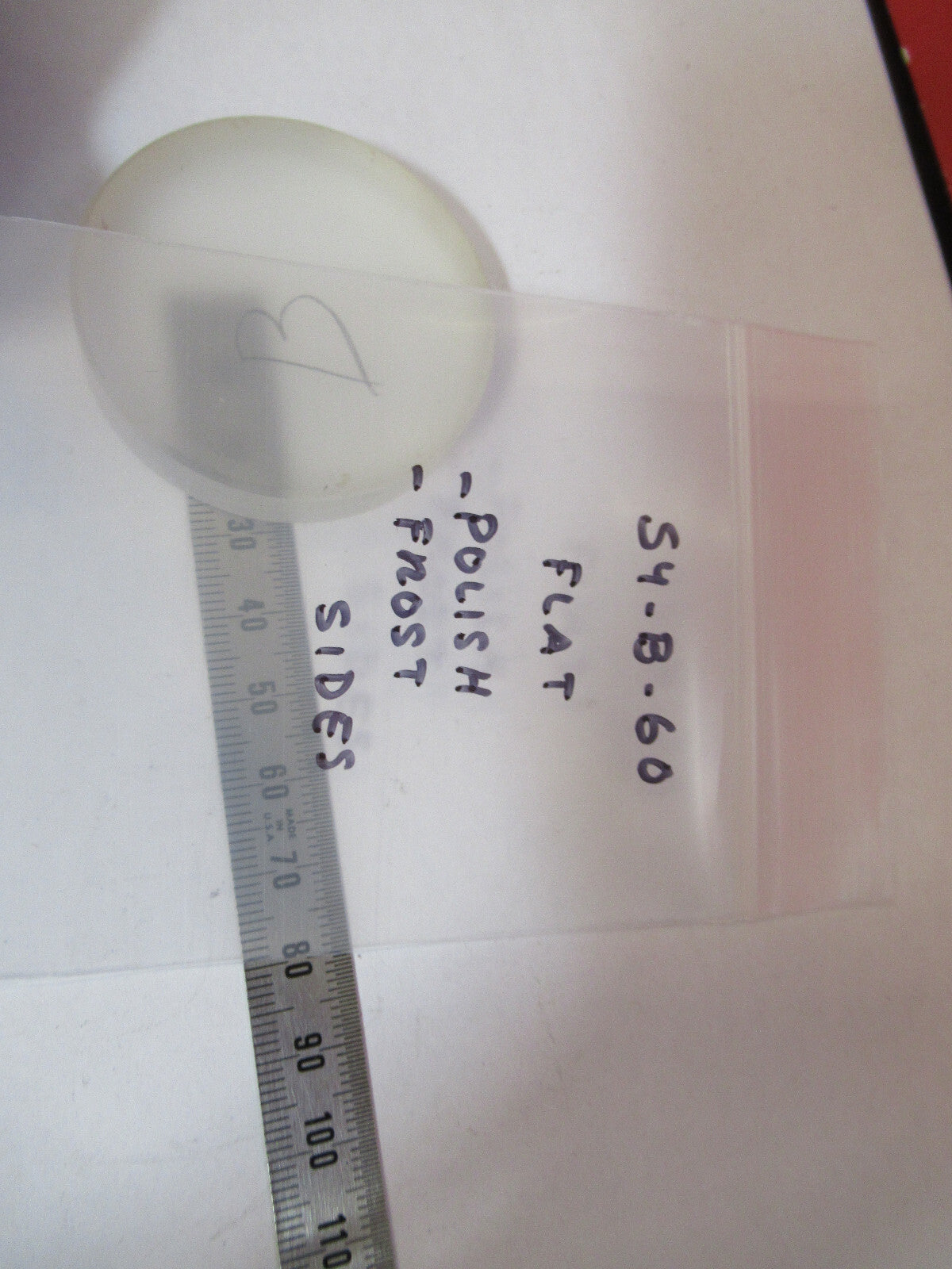 OPTICAL FLAT POLISHED FROSTED SIDES GLASS OPTICS S4-B-60