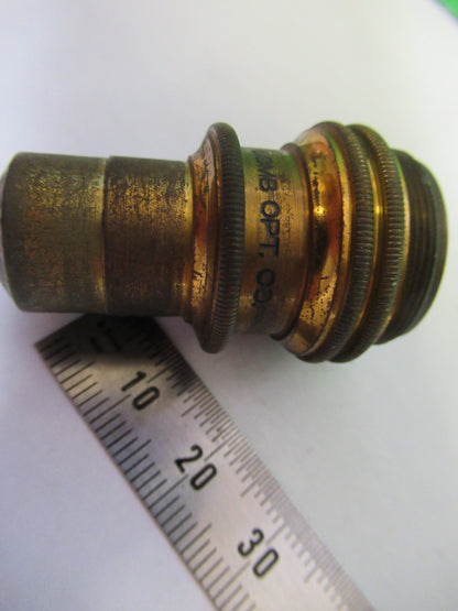 ANTIQUE BRASS BAUSCH LOMB OBJECTIVE 4mm LENS MICROSCOPE PART AS PICTURED X3-B-95