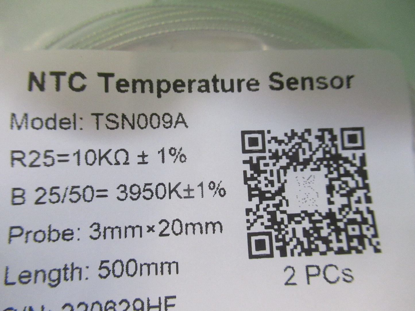 PAIR NTC THERMISTOR TEMPERATURE SENSOR 10000 OHMS  3X20mm AS PICTURED R7-B-73