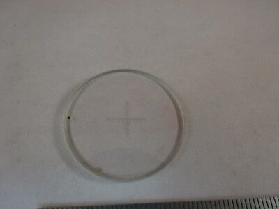 MICROSCOPE PART RETICLE GLASS TARGET MICROMETER CROSS OPTICS AS IS #80-42