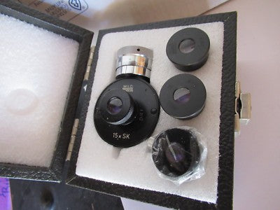 Lot 4 Ea Wild Swiss Eyepieces + Filar 15X Microscope Optics