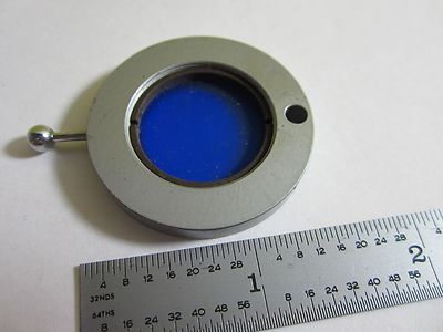 MICROSCOPE PART OLYMPUS BLUE FILTER OPTICS AS IS BIN#32-B-33