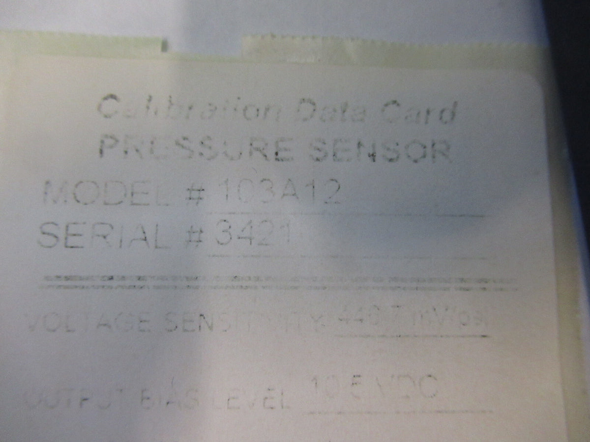 PCB PIEZOTRONICS 103A12 PIEZO PRESSURE SENSOR  MICROPHONE AS PICTURED #Z6-A-67