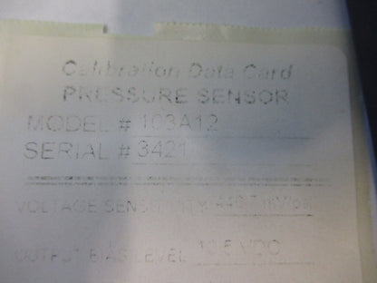 PCB PIEZOTRONICS 103A12 PIEZO PRESSURE SENSOR  MICROPHONE AS PICTURED #Z6-A-67