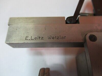 ANTIQUE ERNST LEITZ STAGE CLIPS MICROMETER XY MICROSCOPE AS PICTURED &7B-B-66