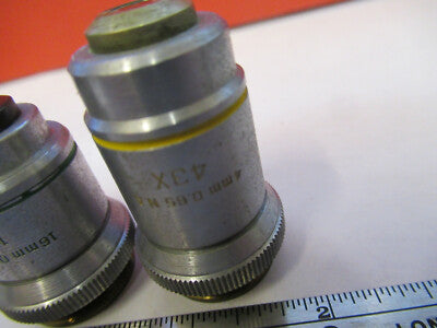 OPTICAL BAUSCH LOMB OBJECTIVES LENSES 10X 43X LOT OPTICS AS PICTURED &B9-FT-16