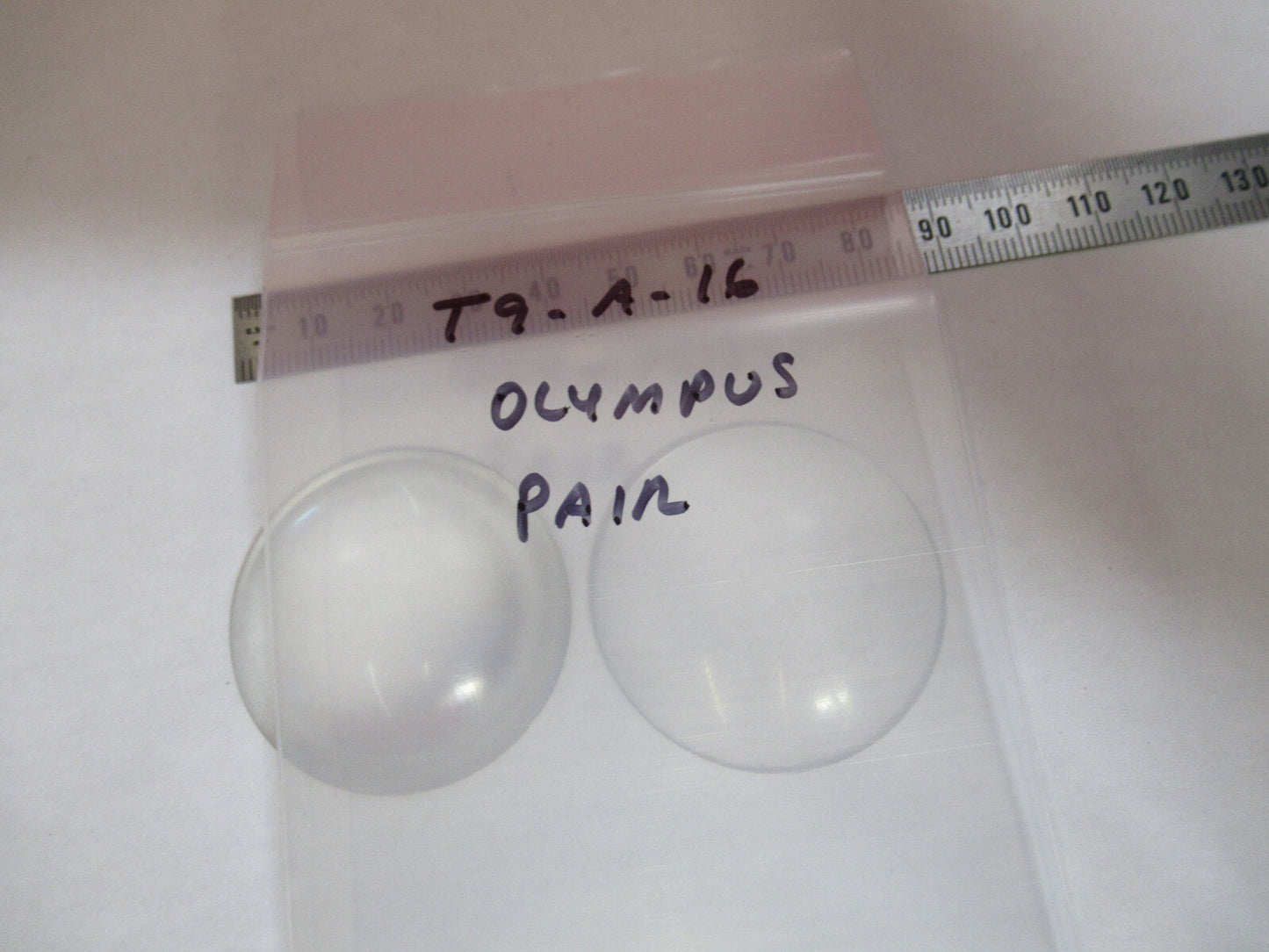 OLYMPUS JAPAN SET OF LENSES CONVEX 40mm MICROSCOPE PART AS PICTURED T9-A-16