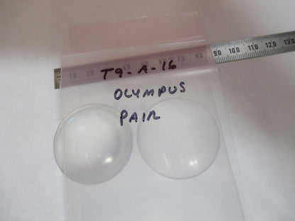 OLYMPUS JAPAN SET OF LENSES CONVEX 40mm MICROSCOPE PART AS PICTURED T9-A-16