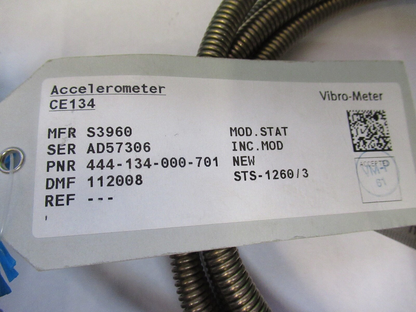 MEGGITT VIBRO-METER CE 134 444-134-000-701 ATEX ACCELEROMETER AS PICTURE 8X-A-15