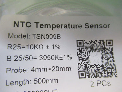 PAIR NTC THERMISTOR TEMPERATURE SENSOR 10000 OHMS  4X20mm AS PICTURED R7-B-74