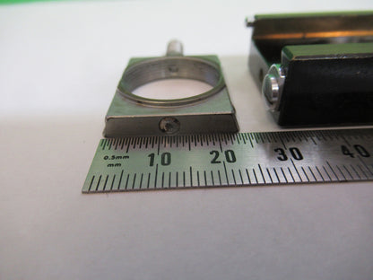 REICHERT AUSTRIA PAIR OBJECTIVE HOLDERS MICROSCOPE PART AS PICTURED W9-B-23