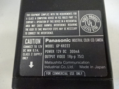 INDUSTRIAL PANASONIC MICROSCOPE CAMERA CCD GP-KR22 OPTICS AS IS #V3-C-02