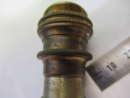 ANTIQUE BAUSCH LOMB BRASS OBJECTIVE 4mm MICROSCOPE PART AS PICTURED S7-A-34